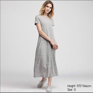 Uniqlo short sleeve long gray dress